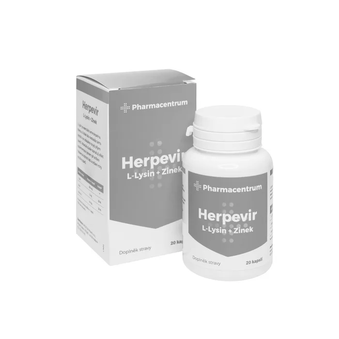 Pharmacentrum Herpevir (L-Lysin + Zinek) 20 kapslí
